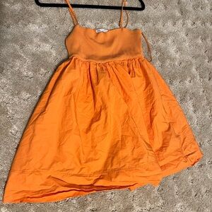 Zara bright orange babydoll dress size large